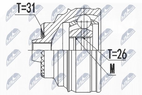 ШАРНІР РІВНИХ КУТОВИХ ШВИДКОСТЕЙ | BMW X1 SDRIVE 14-, X2 SDRIVE 18-, 2 F45 ACTIVE TOURER / F46 GRAN TOURER 214D,216I,218I 14-, MINI CLUBMAN F54 COOPER, ONE 14- NTY NPZBM022 (фото 1)