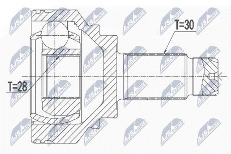 ШАРНІР РІВНИХ КУТОВИХ ШВИДКОСТЕЙ | BMW 3 E90/E91/E92/E93 325D,330D,330XD,335D 06-, 1 E81,E82,E87,E88 123D 06- /ЗАД,MTM/ NTY NPZBM028 (фото 1)