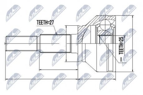 ШАРНІР РІВНИХ КУТОВИХ ШВИДКОСТЕЙ | CHEVROLET COLORADO 04-, GMC CANYON 04-, ISUZU I280/I290/I350/I370 06- NTY NPZCH025