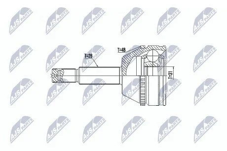 ШАРНІР РІВНИХ КУТОВИХ ШВИДКОСТЕЙ | FORD TRANSIT 2.2/3.2TDCI 07-14 NTY NPZFR041 (фото 1)