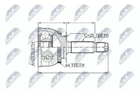 ШАРНІР РІВНИХ КУТОВИХ ШВИДКОСТЕЙ | HYUNDAI MATRIX 02-06 /ATM/, COUPE 02-09 NTY NPZHY549 (фото 1)