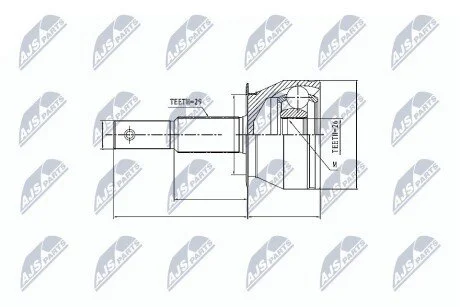 ШАРНІР РІВНИХ КУТОВИХ ШВИДКОСТЕЙ | NISSAN NAVARA D40 /ATM/ 05-, PATHFINDER R51 /ATM/ 05- NTY NPZNS085