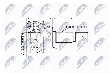 ШАРНІР РІВНИХ КУТОВИХ ШВИДКОСТЕЙ | TOYOTA LANDCRUISER J120 3.0D-4D,4.0 2002-, FJ CRUISER GSJ1 4.0 06- NTY NPZTY020
