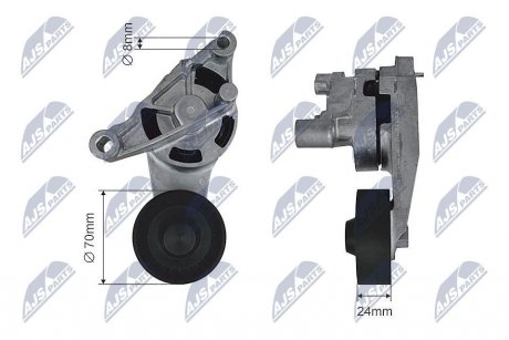 НАТЯЖНИК РЕМЕНЯ ПОТІЧНОВОГО | AUDI A3 03-13, SEAT ALTEA 04->, LEON 05->, TOLEDO III 04->, SKODA OCTAVIA I/II 04->, SUPERB II 09->,VW CADDY III 04->, GOLF V 03->, PASSAT 05-10,TOURAN 03-> NTY RNKAU023 (фото 1)