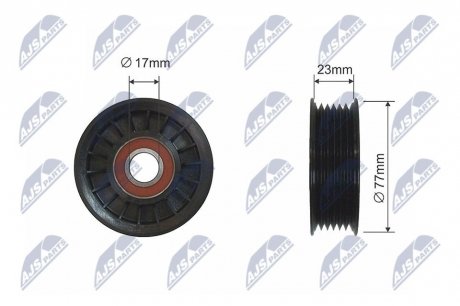 РОЛИК РУЧЕЙКОВОГО РЕМЕНЯ | CADILLAC ESCALADE III 07-13, HUMMER H2,H3, CHEVROLET AVALANCHE 07-13, SUBURBAN 07-13, TAHOE 07-14 NTY RNKCH014 (фото 1)