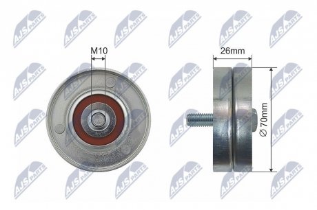 РОЛИК РУЧЕЙКОВОГО РЕМЕНЯ | CHRYSLER VOYAGER IV, DODGE CARAVAN, JEEP CHEROKEE, LIBERTY, WRANGLER III 2.5-2.8D 02.00- NTY RNKCH020 (фото 1)