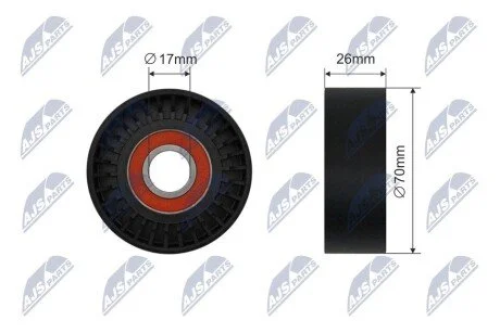 РОЛИК РУЧЕЙКОВОГО РЕМЕНЯ | HYUNDAI ACCENT II, ELANTRA, GETZ, I30, MATRIX, SANTA F I, SONATA V, TRAJET, TUCSON, KIA CARENS II, CARENS III, CEED, CEED SW, CERATO, MAGENTIS 1.5D/2.0D 04.01- NTY RNKKA004A