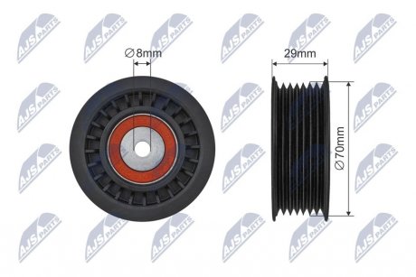 РОЛИК РУЧЕЙКОВОГО РЕМЕНЯ | SMART FORTWO, FORFOUR 453 0.9-1.0, RENAULT TWINGO III 14- NTY RNKME083