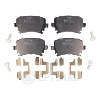 Колодки гальмівні (задні) Audi A3/TT/Skoda Octavia/SuperB/VW Golf 03- (з прижимною пластиною) Optimal BP12179