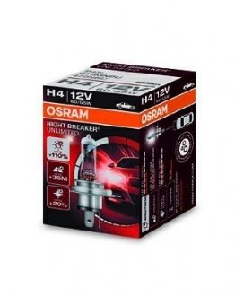 Набір ламп H4 12V 60/55W Night Breaker Unlimited +110% OSRAM 64193NBU (фото 1)