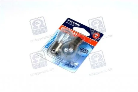 Лампа P21/4W; P21/4W 12V 21/4W BAZ15D 2шт OSRAM 7225_02B