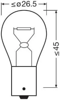 Автолампа PY21W 12V 21W BAU15s Ultra оранжева OSRAM 7507ULT