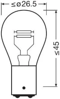 Автолампа 12V P21/5W (комп-кт 2шт) OSRAM 7528ULT2BL