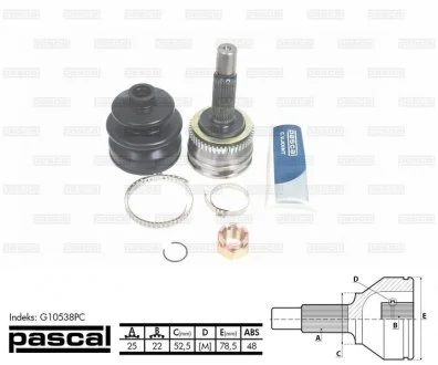 Шрус зовнішній PASCAL G10538PC