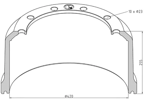 Гальмівний барабан (420мм) SAF IERDZW, KRZ, S, SK, SKRLS, SKRLZ, SKRS, SKRZ, SKRZT, Z PE AUTOMOTIVE 06644000A