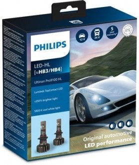 Комплект автоламп LED HВ3/4 11005U91 12/24V Ultinon Pro9100 +350% X2 (шт.) PHILIPS 11005U91X2