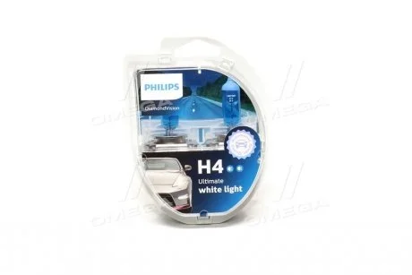 Автолампа DVS2 12342 H4 Diamond Vision SP 12V 55W (P43t-38) (блістер) (шт.) PHILIPS 12342DVS2