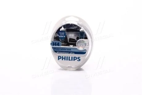 Автолампа Н4/W5W 12342 WVU 12V WhiteVision ultra +60% (4200K) (блістер) (шт.) PHILIPS 12342WVUSM