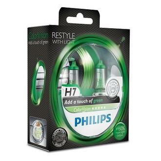 H7 ColorVision Green 12V 55W PX26d Set 2 pc. PHILIPS 12972CVPGS2