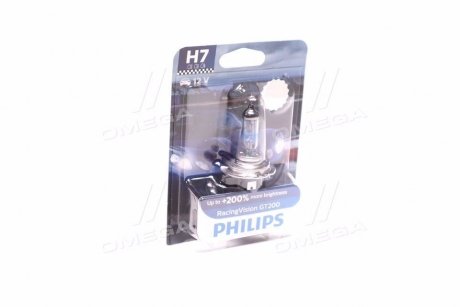 Лампа накалу H7 RacingVision GT200 +200 12V 55W PX26d (вир-во) PHILIPS 12972RGTB1