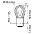 Автолампа вказівна 13496 MLCP PY21W 24V 21W (BAU15s) (шт.) PHILIPS 13496MLCP (фото 3)