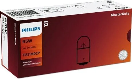 Автолампа R5W 24V 5W BA15s PHILIPS 13821MDCP