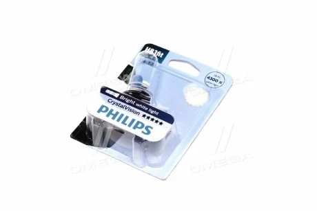 Лампа накала HB3 12V 65W P20d Cristal Vision 1шт blister 4300K (выр-во) PHILIPS 9005CVB1