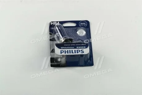 Лампа накала HВ4 WhiteVision 12V 55W P22d (+60) (4300K) 1шт. blister (выр-во) PHILIPS 9006WHVB1 (фото 1)