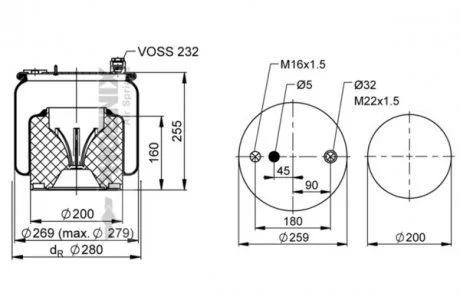 Пневмоподушка PHOENIX 1 DF 16 A-2