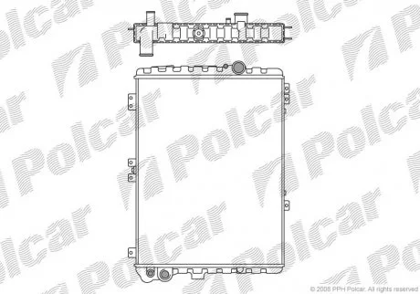 Радіатор двигуна Audi 80, 90, Cabriolet, Coupe 1.9-2.3 08.80-12.96 Polcar 130708-3 (фото 1)