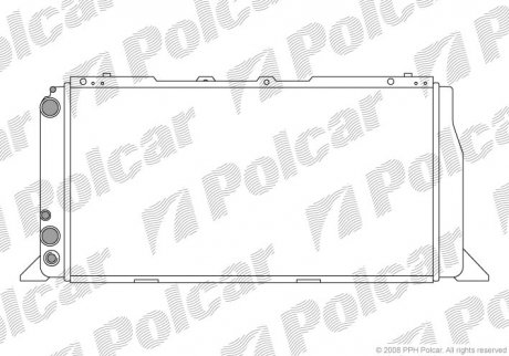 Радиатор Audi 80, 90, Cabriolet, Coupe 1.6-2.0 06.86-07.98 Polcar 130708A2