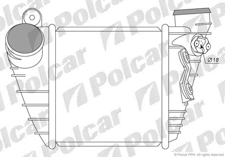 Радiатор iнтеркулера Audi/VW 1.8T/1.9TDI 96- Polcar 1323J8-1