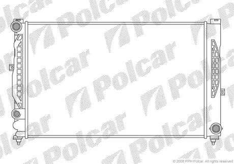 Радіатор охолодження двигуна, VW Passat, Audi A6 2.4-2,8 Polcar 132408A5 (фото 1)