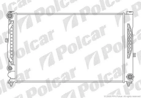 Радиатор охлаждения двигателя, VW Passat, Audi A6 2.4-2,8 Polcar 132408A5