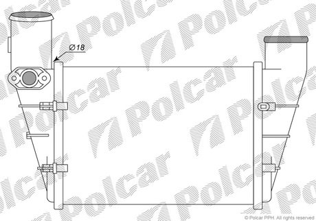 Радіатор повітря (інтеркулер) Polcar 1324J8-1 (фото 1)