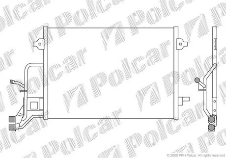 Радиатор кондиционера Audi A4, VW Passat 1,6-2,8 97-05 Polcar 1324K8C2
