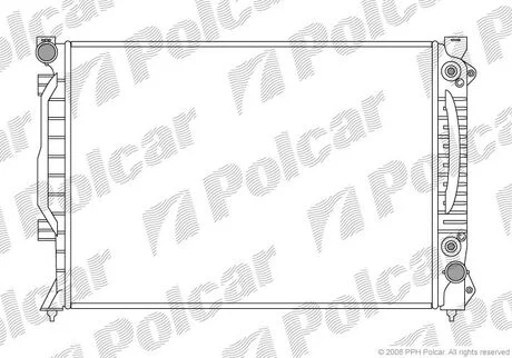 Радiатор двигуна (AT) VW/Audi 2.5 tdi Polcar 132708-2