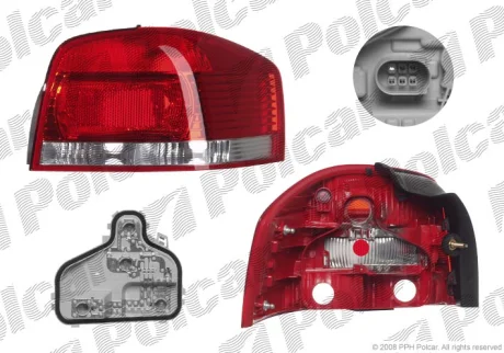 Ліхтар задній | AUDI A3 03-08 Polcar 133188E