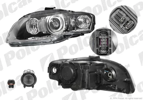 Фара основна | A4, SDN/AVANT 04-08 Polcar 1335095U