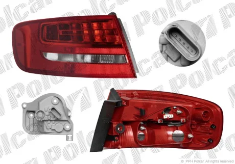 Ліхтар задній | A4 (B8) 08- Polcar 1337883U