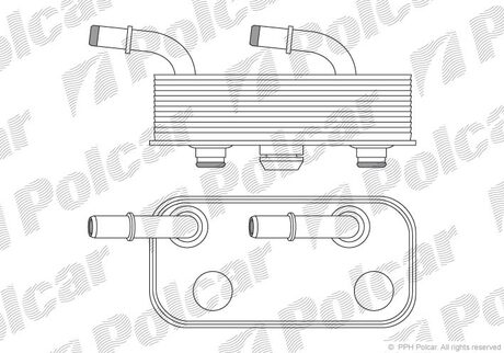 Радиатор масла BMW 3 (E46), X3 (E83), Z4 (E85) 1.6-3.0D 02.98-03.09 Polcar 2008L8-1 (фото 1)