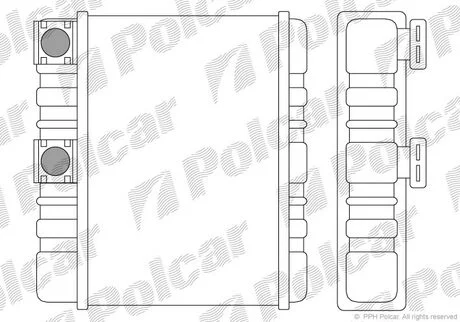 Радиатор печки BMW 3(E46) 318i 99- X3(E83) 08- Polcar 2008N8-2
