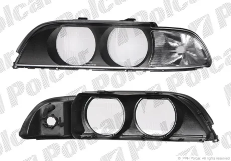 Скло фари | BMW 5 E39, 96- Polcar 2016124E