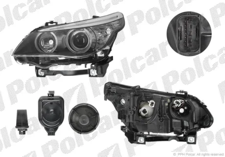 Фара основна | 5 E60/E61 03-10 Polcar 2017105H