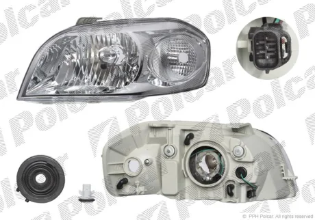 Фара основна | AVEO SDN, 03.06- Polcar 2504090E