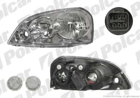 Фара основна | LACETTI Polcar 250610E