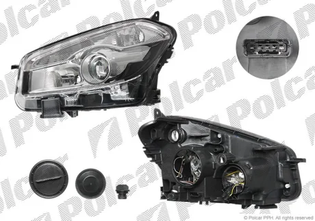 Фара основна | QASHQAI, 04.10- Polcar 271410E