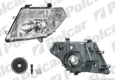 Фара основна | NAVARA/PATHFIND.,04- Polcar 2782102E
