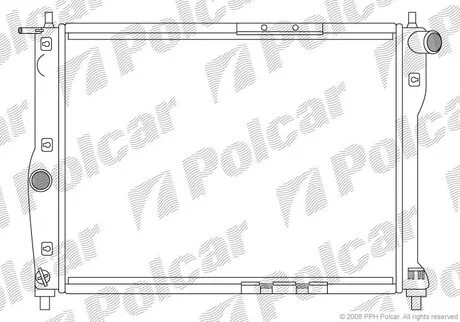 Радиатор Daewoo Lanos, Nubira 1,5-1,6 97- (без кондиционера) Polcar 291208A1