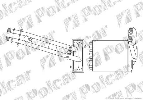Теплообмінник Fiat 500, 500 C, Panda Ford Ka 0.9-1.4Cng 09.03- Polcar 3003N8-1